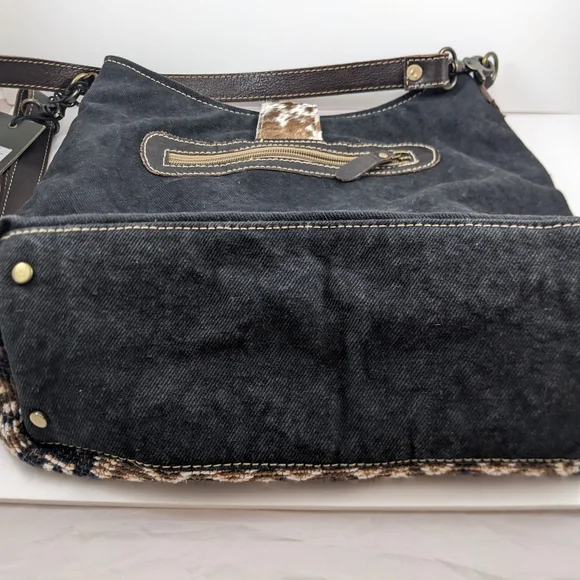 Myra Bag Brown & Black Aztec Crossbody with Cream Accents - Picture 14 of 16